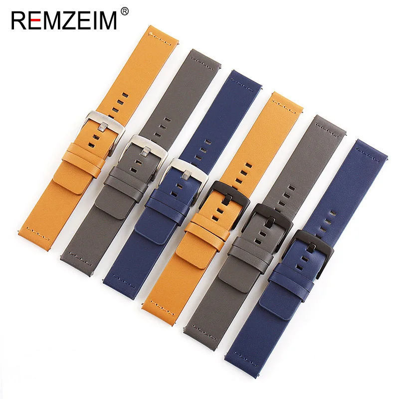 Ремешок кожаный для Samsung galaxy watch 42 мм 46 браслет 18 20 22 24 huami amazfit GTR Bip active 40 44 Gear sport S2