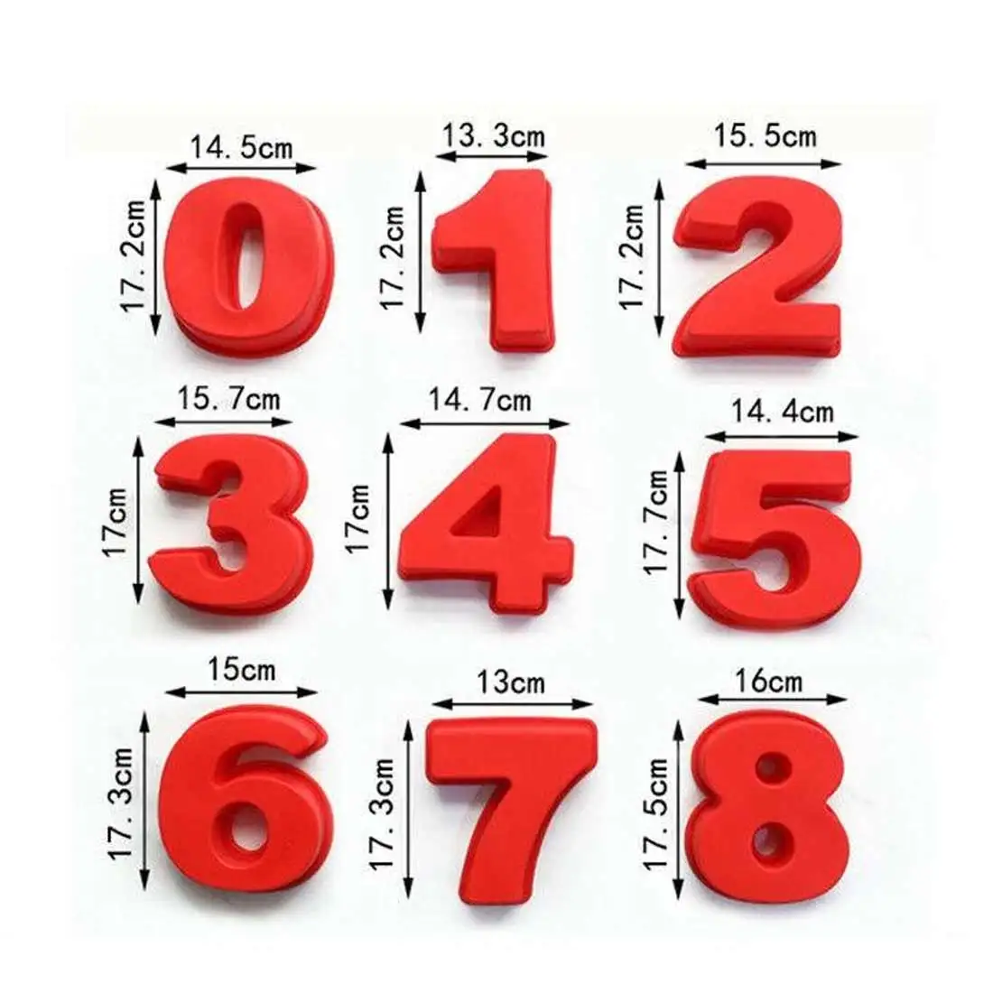 1 Набор креативные формы для выпечки 0-8 с арабским номером силиконовая форма