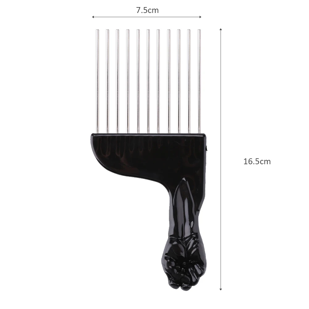 

Hair comb For Salon Use Black Metal African American Pick Hair Wide Teeth Combs Afro Barber Hairdressing Tool