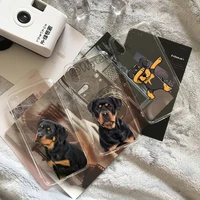 cute rottweiler dog phone case for iphone 12 11 pro max xs x xr 7 8 6 6s plus se 2020 transparent cover