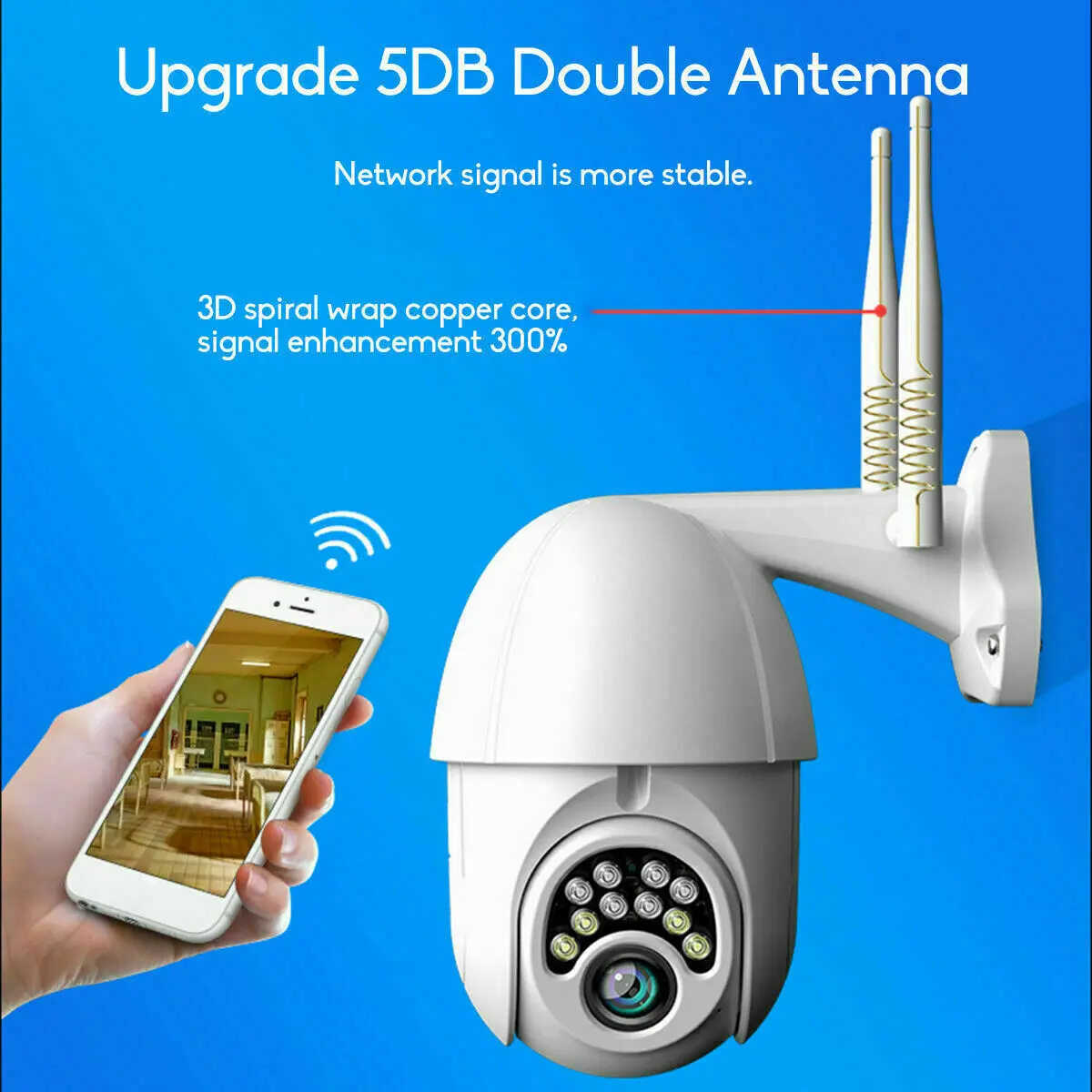 

USA 1080P WIFI IP Camera WHITE Wireless Outdoor CCTV HD Home PTZ Security IR Cam