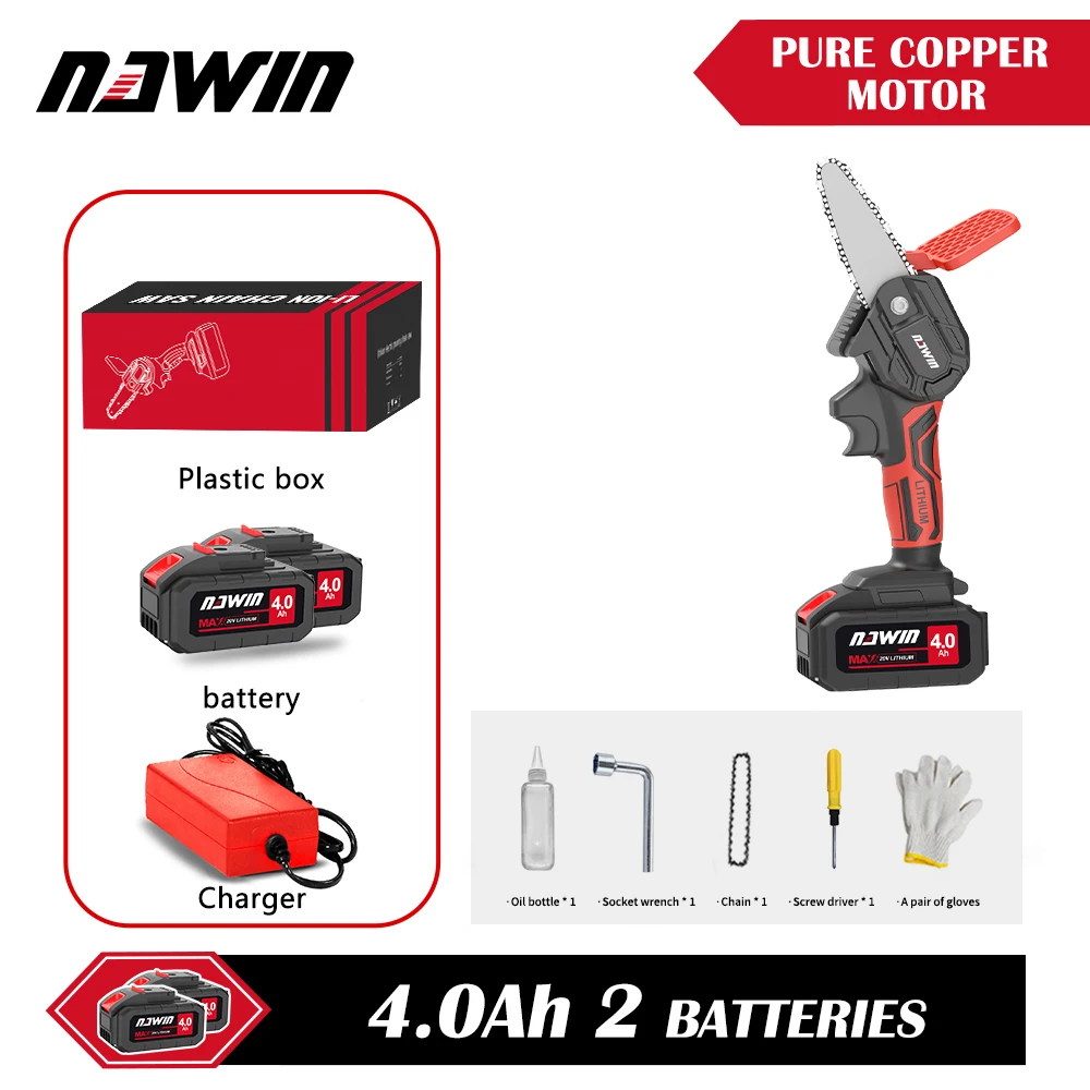 

NAWIN Chain Saw Portable Electric Pruning Saw Rechargeable Small Electric Saws Woodworking Mini Electric Saw Garden Loggin