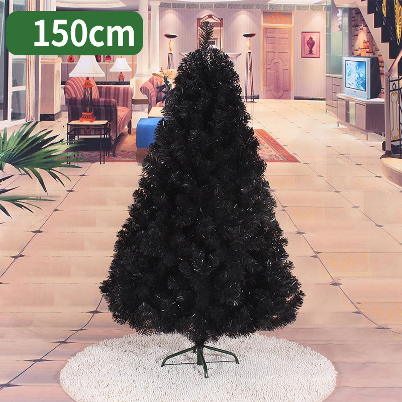 black 150 см Рождественская елка черная синяя искусственная Рождественская елка украшения Рождественские украшения для рождественские украшения для дома - Color: black