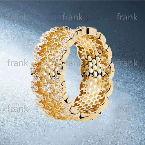 

167100CZ Shine Honeycomb Lace Ring