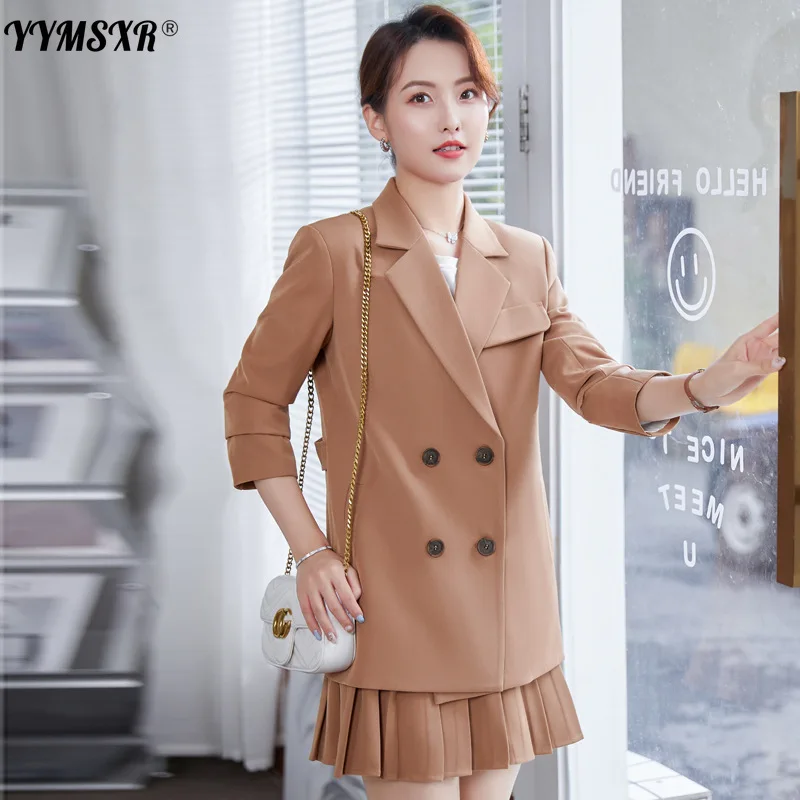 2022 New Autumn and Winter  Women's High-quality Fashion Elegant Long-sleeved Office Elegant Suit Pants Two-piece Set