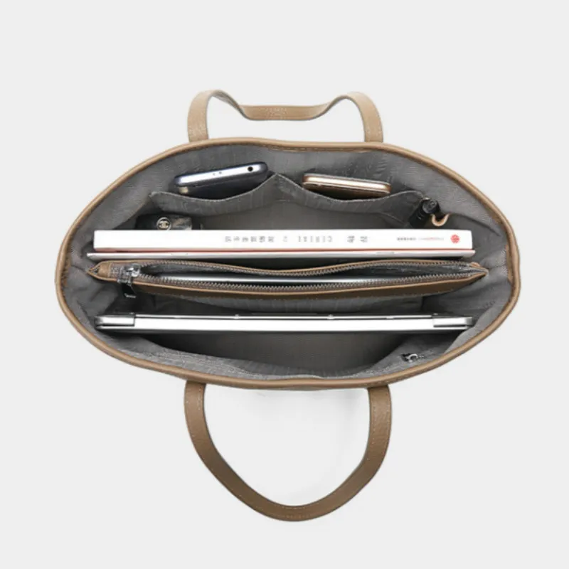 

Natural Cowhide Leather Bag Large Capacity Tote Bag 2020 New Arrival Winter Bag Solid Color Girl Handbag