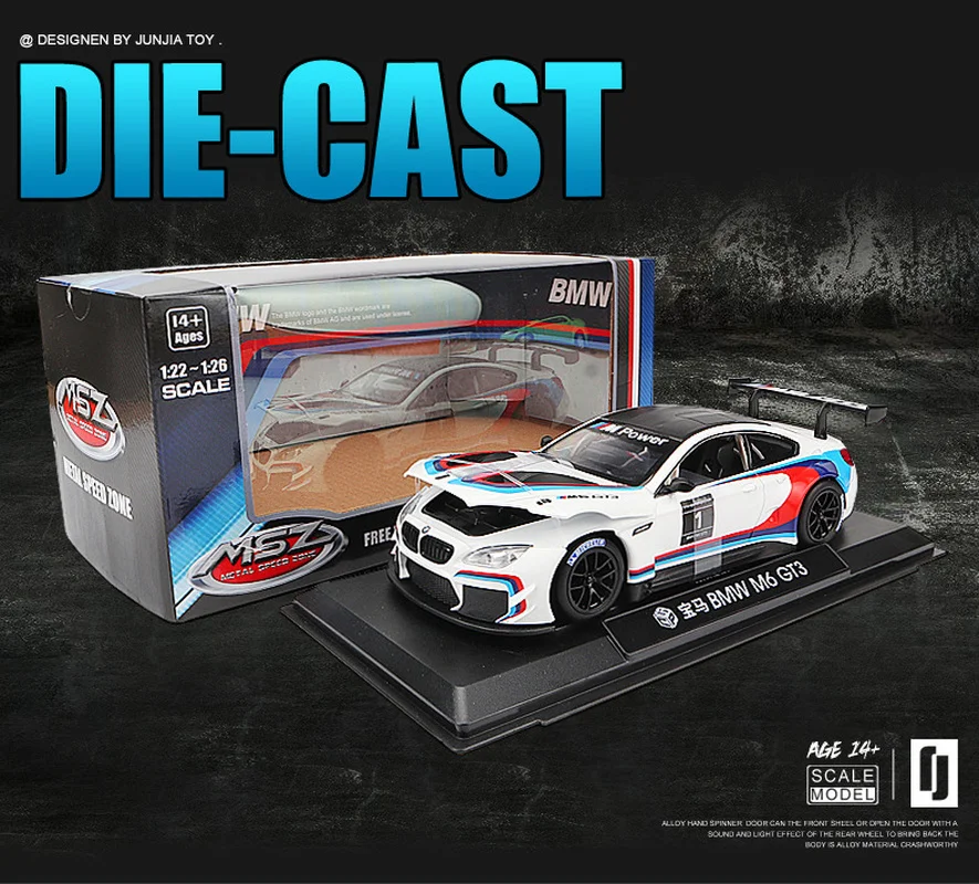 1:24M6GT3 Игрушечная модель автомобиля из сплава. Модель легкосплавного для