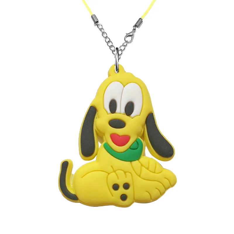 7603-19 1 шт. ожерелье из мультфильма Микки Минни Маус ПВХ подвеска чокер Kawaii веревочная цепочка с подвеской модные аксессуары детский подарок на день рождения - Окраска металла: 7603-19