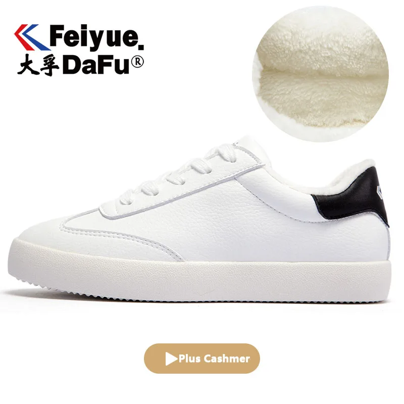 Женские парусиновые кроссовки DafuFeiyue зимние с низким берцем из кашемира 8152|Обувь