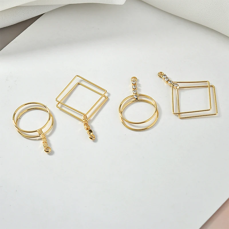 Медное покрытие из настоящего золота 18 карат простые геометрические круглые