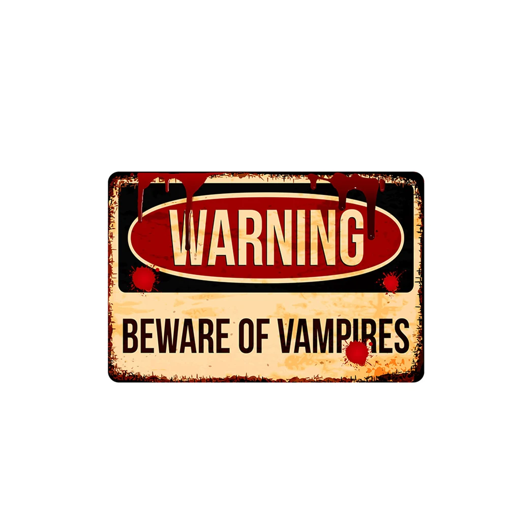 

Halloween Warning Sign Sticker Self-adhesive Horror Wall Sticker Creative Party Holiday Decorative Decals