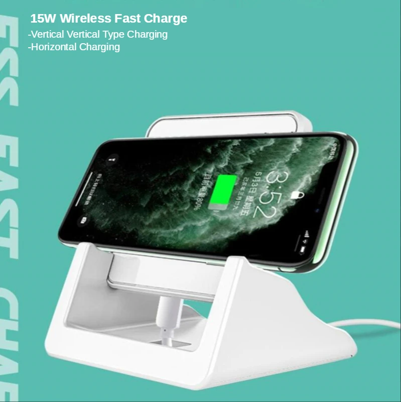 

15W Wireless Charger Bring Support Holder Power Bank Accessories Mobile Phone Charging Pad Suitable For iPhone 13 12 11 X 8 Plus