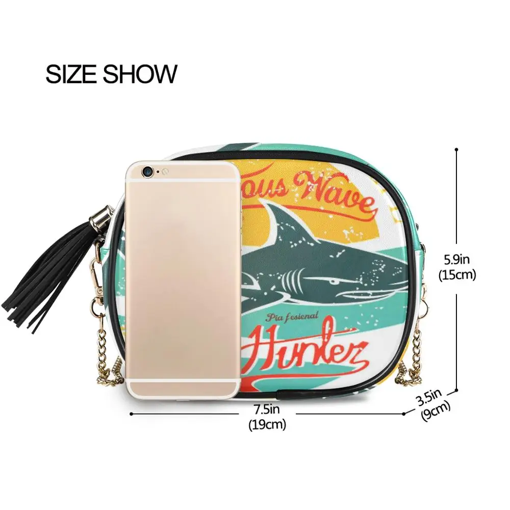 Женские мини сумки мессенджеры с принтом акул хорошее качество женская