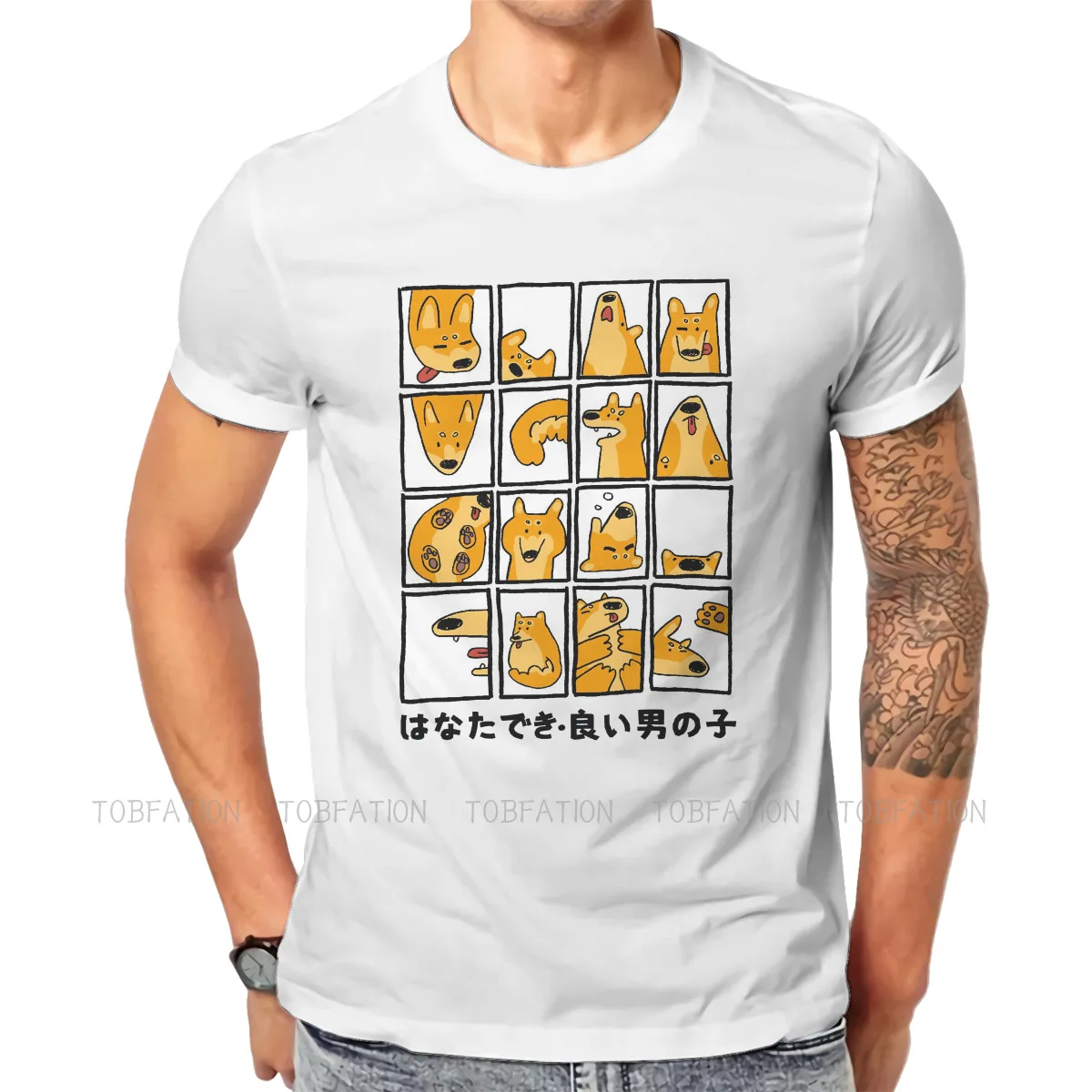 

Футболка Шиба-ину с художественной культурой для мужчин, летняя футболка с вером и юмором, высокое качество, новый дизайн, свободная футболк...
