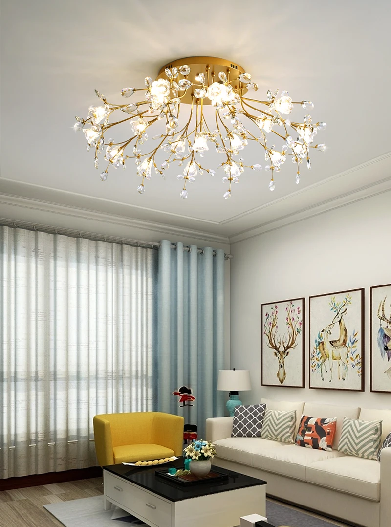 Led хрустальный потолок огни спальня китайский потолочный светильник украшения