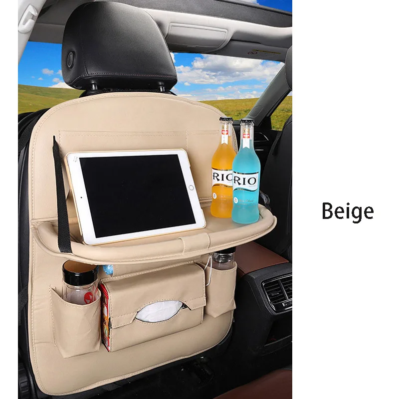 Premium beige Прямая поставка, Детские Чехлы для автомобиля, дизайн, модное автомобильное сиденье, многофункциональная сумка для хранения, задняя Сумка, детское сиденье, хозяйственная машина - Цвет: Premium beige