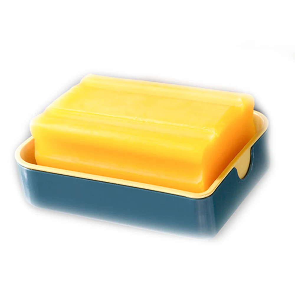 Двухслойный держатель для мыла без дырочек ванной комнаты клейкая установка