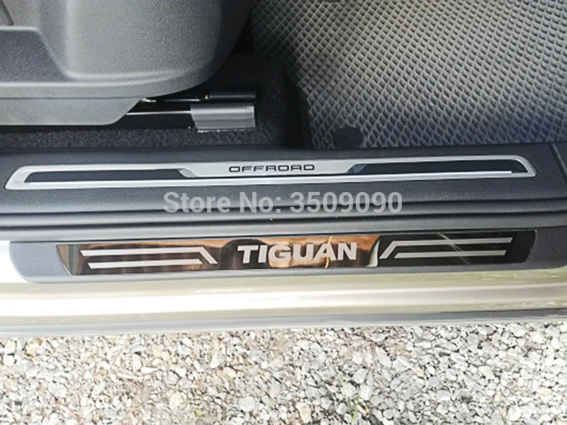 Новый Стайлинг Накладка на порог для автомобиля приветственная педаль VW Tiguan 2021