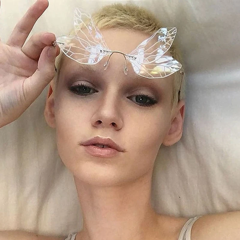 ZUEE стимпанк солнцезащитные очки винтажная стрекоза модные без оправы для женщин