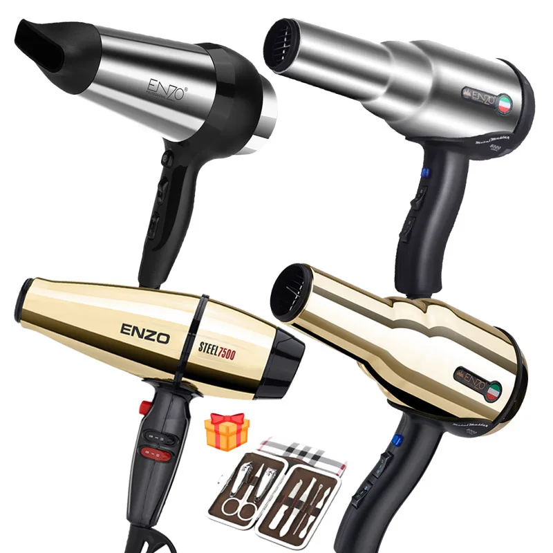 

Профессиональный фен для парикмахерских ENZO, металлический отрицательный ионный фен с рассеивателем, бытовой фен для парикмахерских и пари...