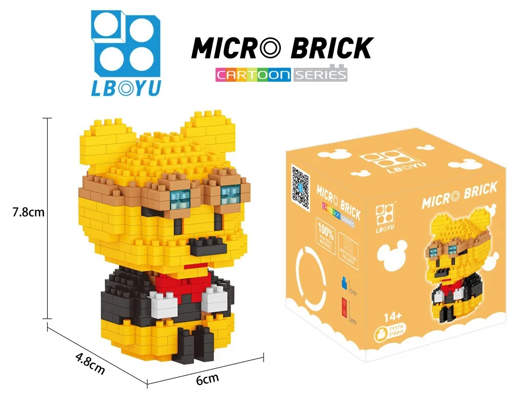 Медведь алмаз шлакоблок пазл творческая мини строительные блоки для детских