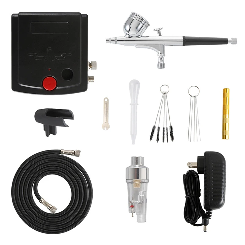 

Dual Action Airbrush Spray Gun Air Compressor Kit Art Painting Tattoo Manicure Craft Cake Spray Model Air Brush Nail Tool Kit