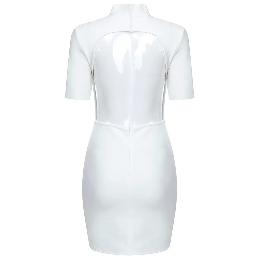 Женское однотонное летнее платье с коротким рукавом черное Белое Облегающее