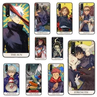 jujutsu kaisen anime phone case for huawei p y nova mate y6 9 7 5 prime mate20 lite nova 3e 3i cover fundas coque