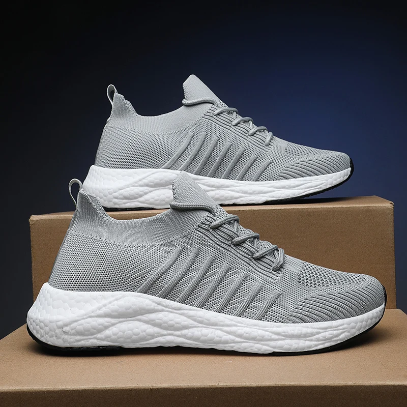 

Fashion Men Lightweight Sneakers Running Shoes Outdoor Sports Shoes Breathable Mesh Comfort Running Shoes Air Cushion Lace Up