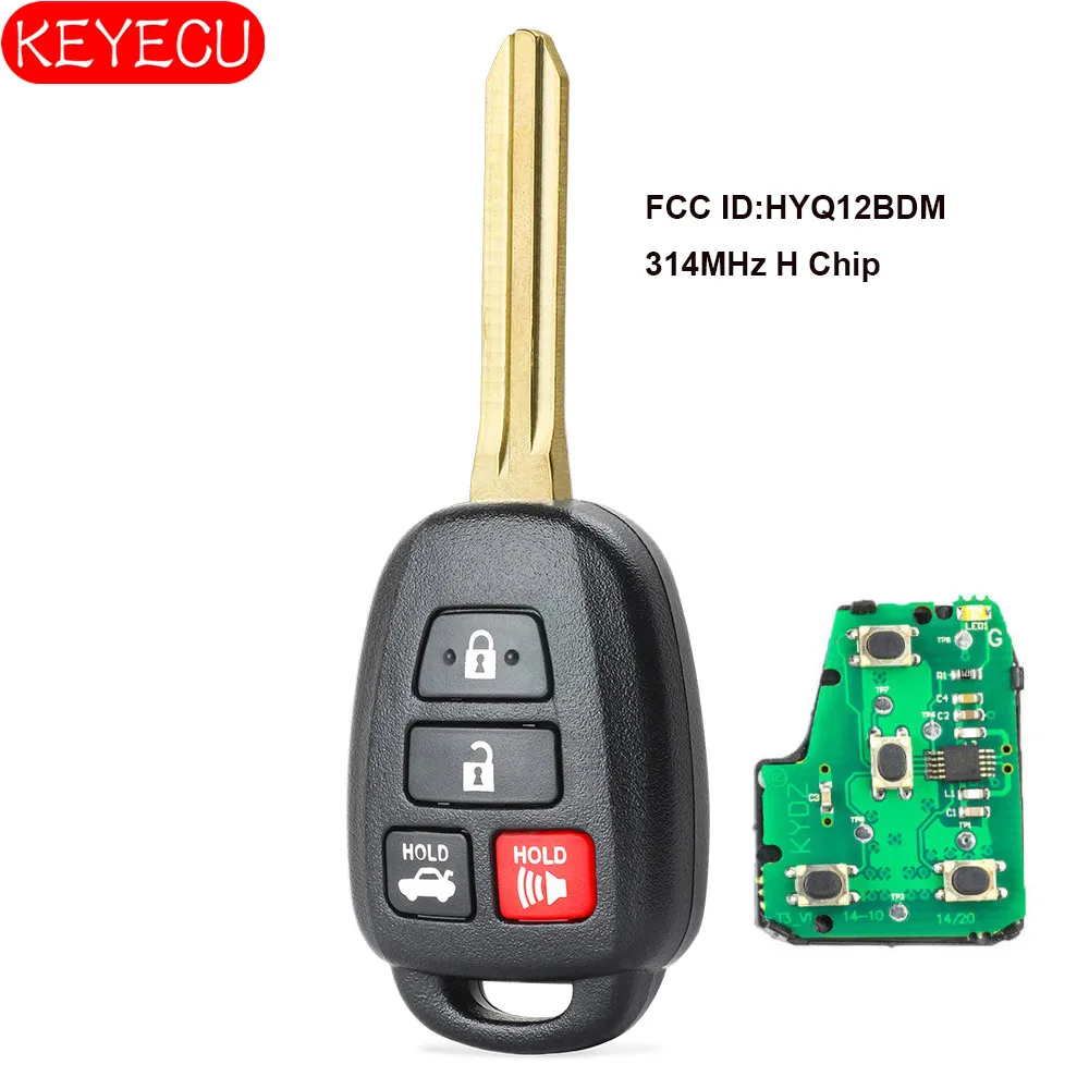 

KEYECU Remote Car Key Fob 4B for Toyota Camry Corolla 2014 2015 2016 2017 H Chip FCC: HYQ12BEL