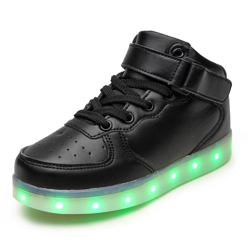 Warm like home Black New 25-39 USB Charger Glowing Sneakers Led Children Lighting Shoes Boys Girls illuminated Luminous Sneaker | Детская