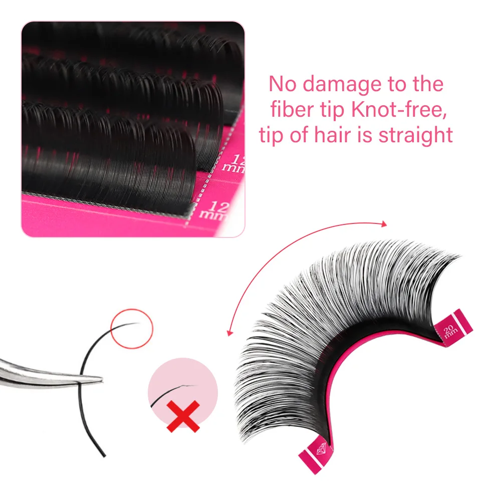 20mm Lashes Eyelashes for Extensions 6-20mm False Eyelashes Matte Black Individual Eyelash Extensions Russian Silk Lower Lashes