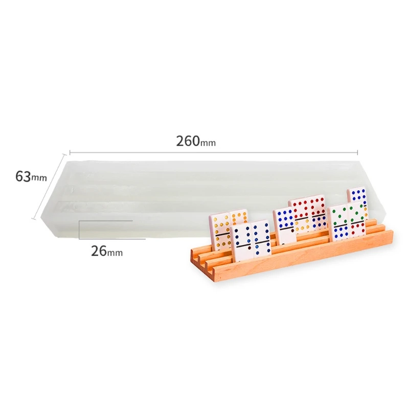 

Dominoes Epoxy Resin Silicone Molds with Rack Tray Double Six Game Toy DIY Molds