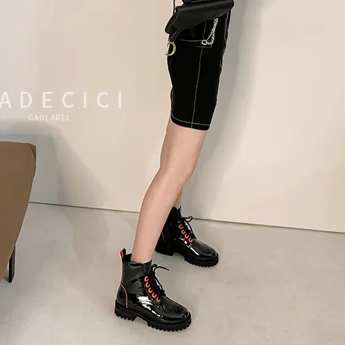 spesifikasi Sepatu Bot Pendek Ujung Bundar Mode Baru Kulit PU Kualitas Tinggi Sepatu Bot Wanita Ukuran Besar Sepatu Bot Ritsleting Renda Sepatu Botines Mujer