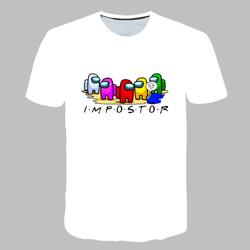 Летняя футболка с 3D мультяшным принтом Игра среди нас мужские и женские футболки