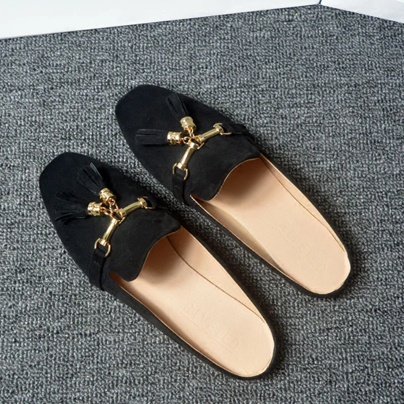 Размеры 34-44 обувь для беременных женские туфли-сабо с кисточками и цепочками