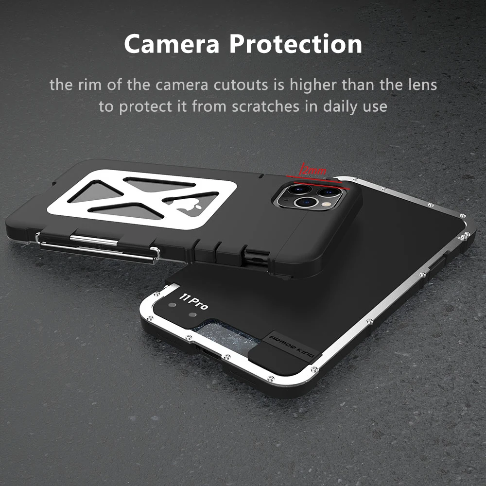 Флип-чехол для iPhone 11 Pro Max Роскошный Жесткий металлический нейлоновый Гибридный