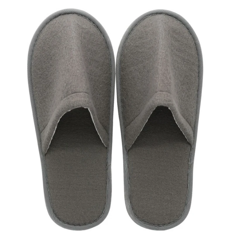 

New Simple Unisex Slippers Hotel Travel Portable Women Men Slippers Disposable Home Guest Indoor Cotton Fabric Men Slipper