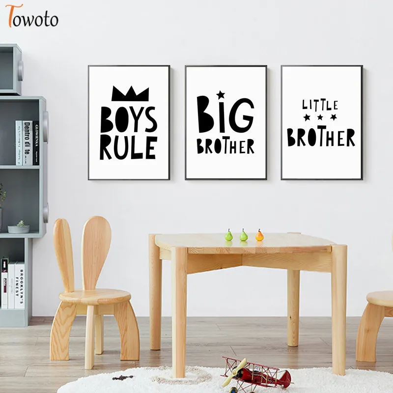 

Minimalist Canvas Painting Quotes Posters Boys Bedroom Decorative Pictures Playroom Wall Decor Scandinavian Nursery Wall Art