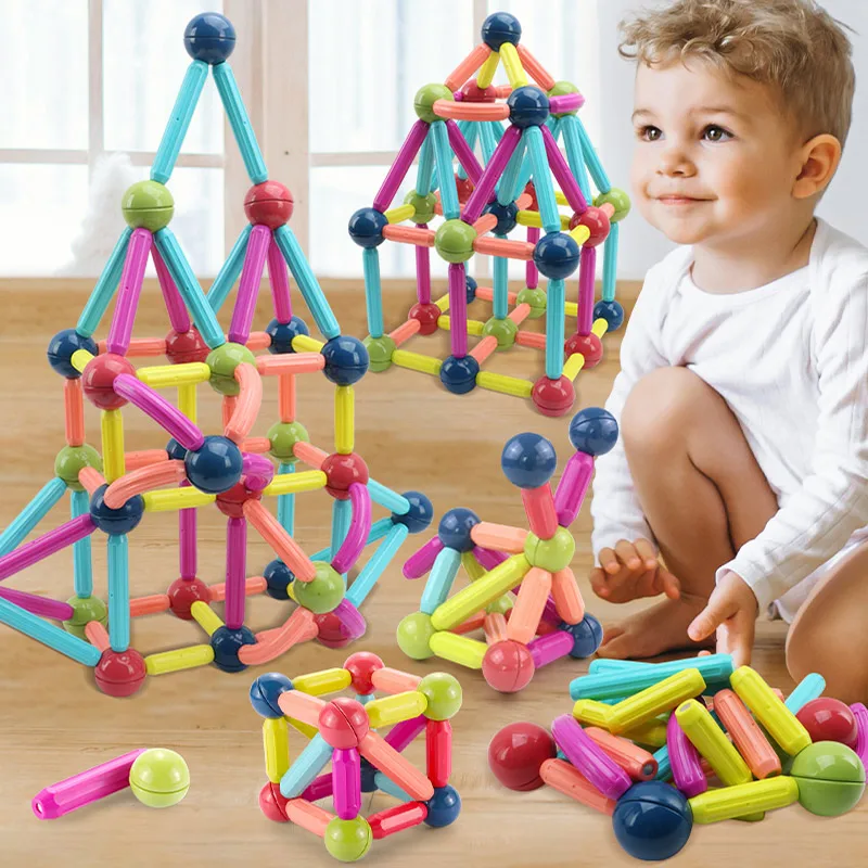 Bloques de construcci&oacute;n magn&eacute;ticos de gran tama&ntilde;o para ni&ntilde;os, juego educativo de dise&ntilde;ador magn&eacute;tico, juguetes magn&eacute;ticos, bricolaje, 12-102 Uds.-0