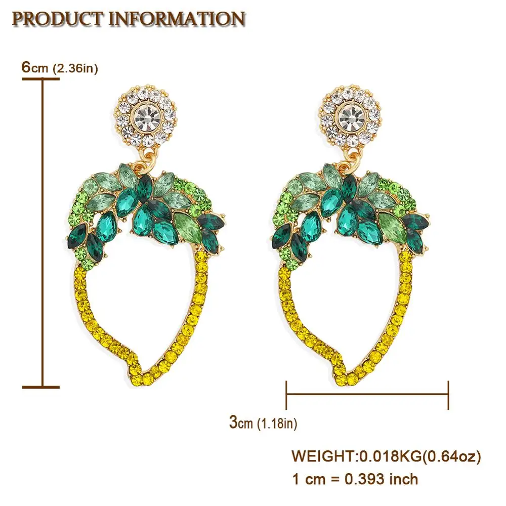 

Girlgo Cute Fruit Drop Earrings For Women 2020 New Trend Jewelry Gorgeous Colorful Glass Drop Earrings New Year Gifts For Girl