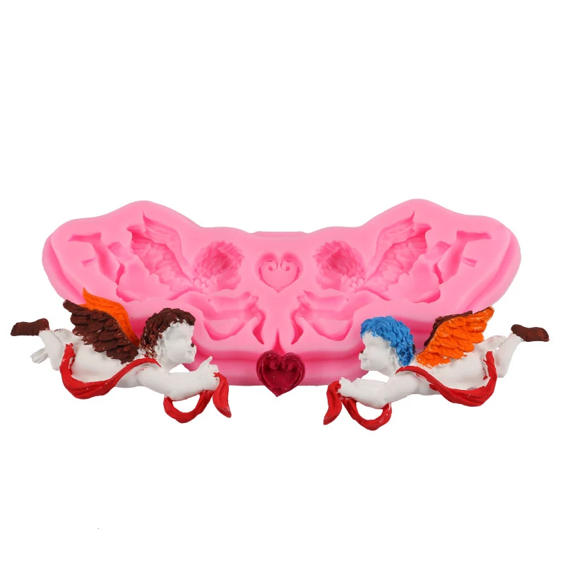 Маленький ангел Купидон форма силиконовая 3D фотообои помадка торт шоколадная