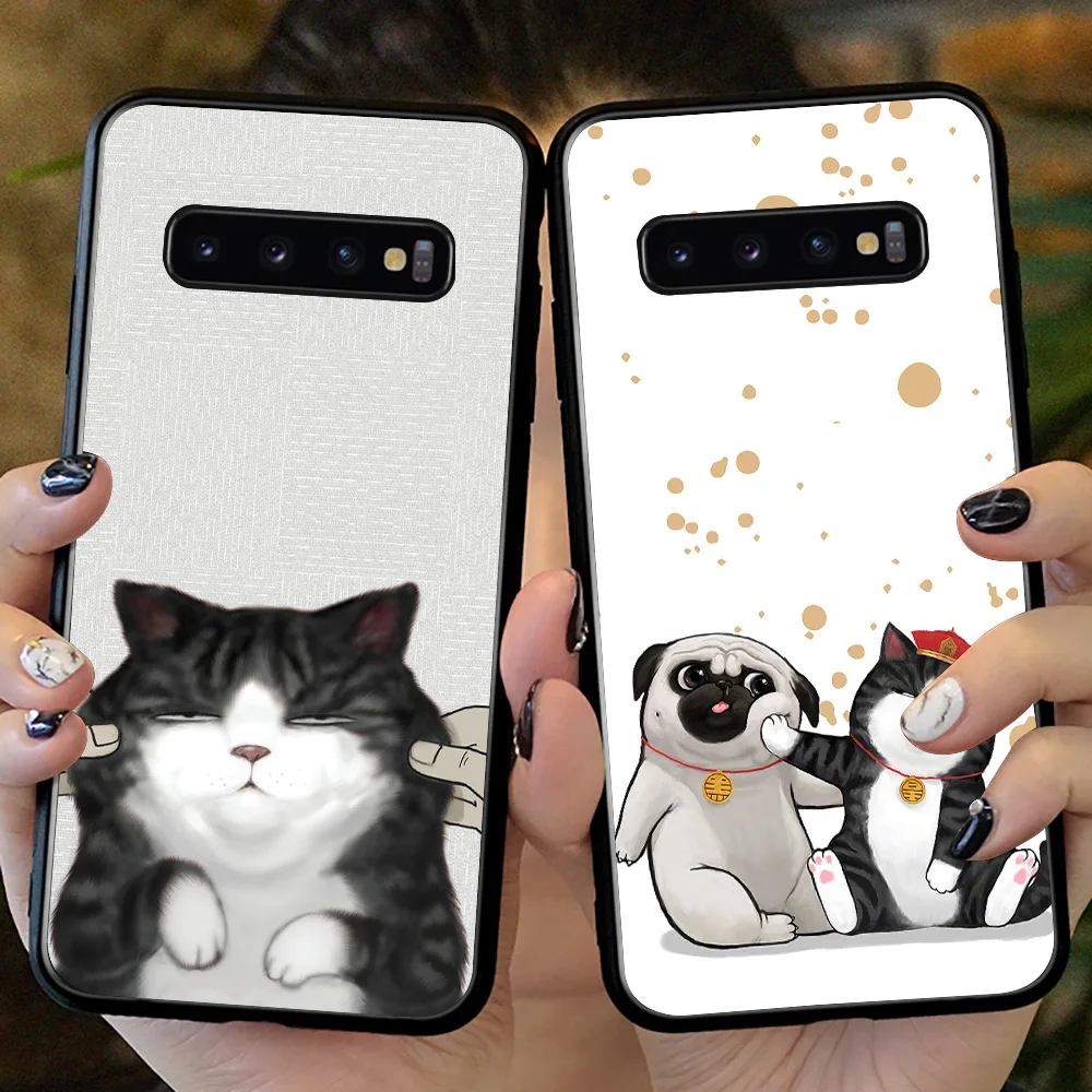 

Fashion Cute Cat For Case Samsung Galaxy S30 S8 S9 S10 S20 Plus Ultra S7 Edge S10e Note 8 9 10 20 Plus phone case Soft Cover