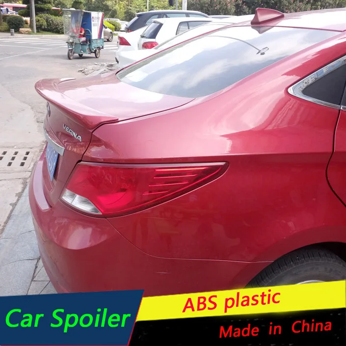 Спойлер для автомобиля Hyundai Verna Accent из ABS материала, цвет грунта, заднее крыло 2011-2016 гг.