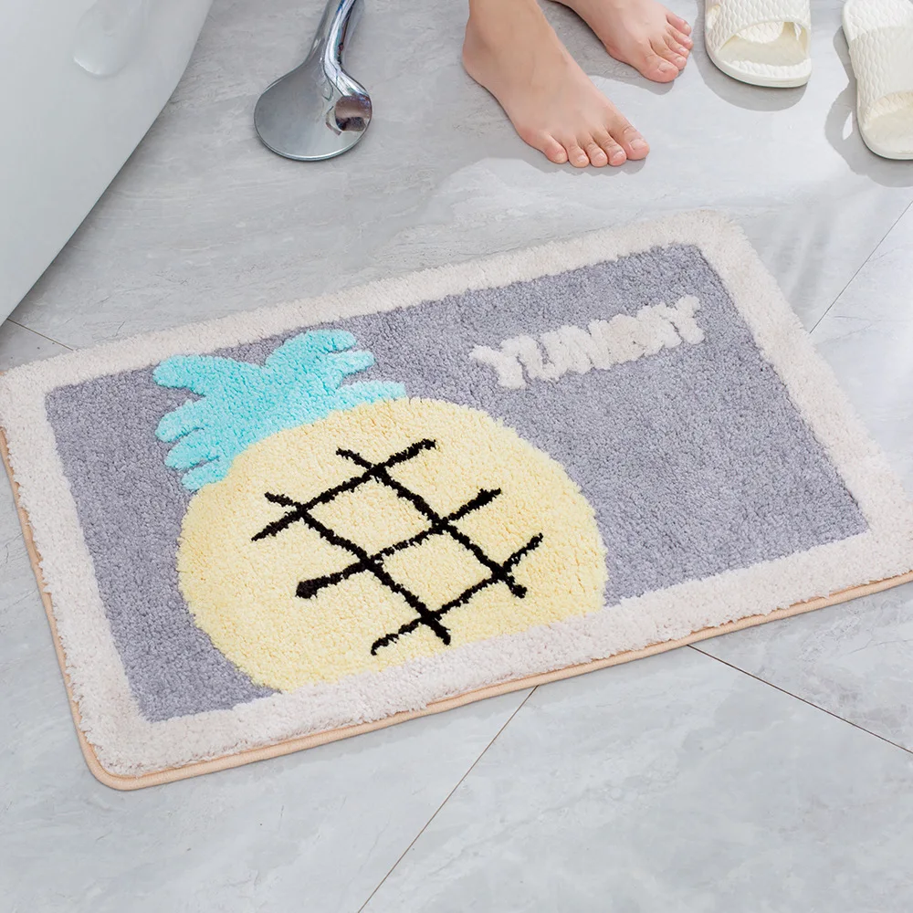 

Nordic Cartoon Indoor Entrance Doormat Flocking Cute Dog Dinosaur Cactus Rugs Absorbent Foot Door Mats Kitchen Bathroom Carpet