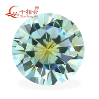tz001 round shape cubic zirconia special color one time forming multi light blue yellow color cz loose stone