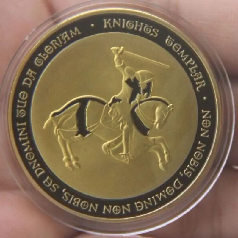 40 мм позолоченный заказ Рыцаря тамплиера сувенир медаль окисления монет | Дом и