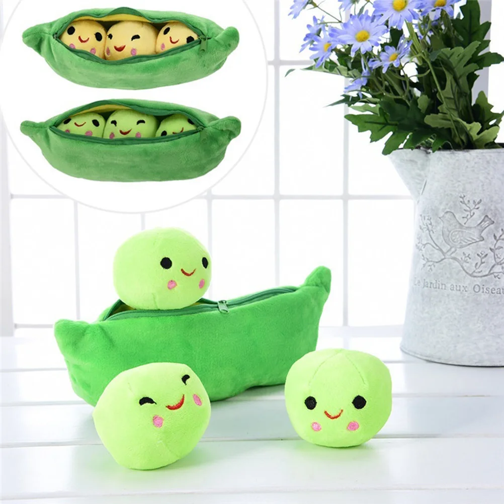 

Creative Cute Toys Doll For Children 3 Peas In A Pod Plush Toy Soft Throw Pillow Stuffed Pea Pod Toy Kids Birthday Xmas Gift #30