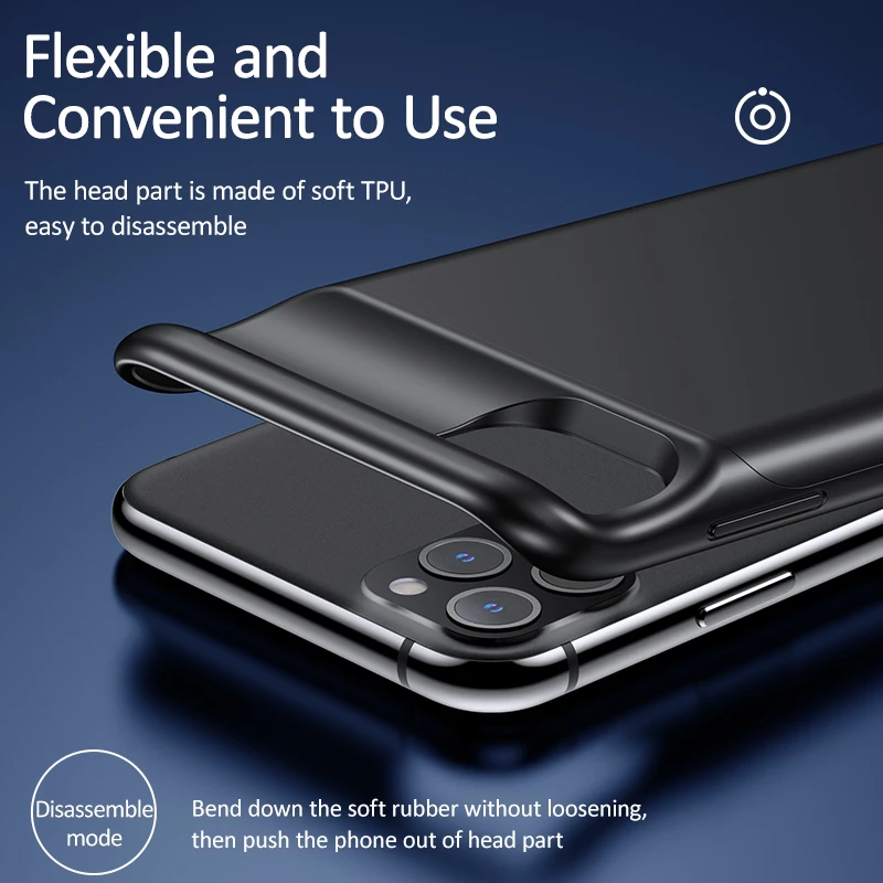 USAMS для iPhone 11 Pro Max чехол зарядного устройства внешней зарядки внешний аккумулятор