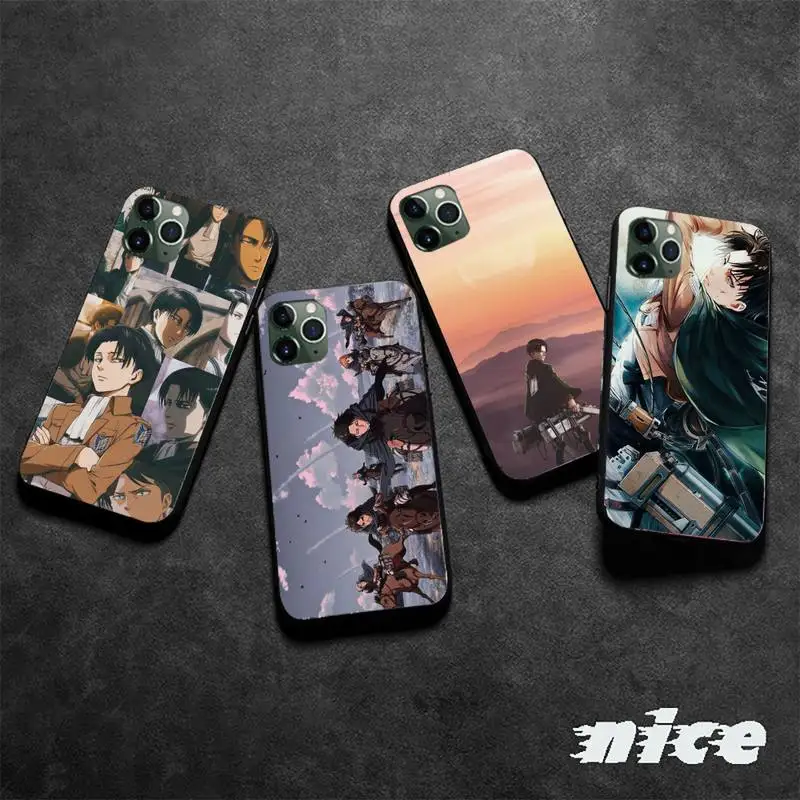 

Levi Attack on Titan Phone Case for iphone etui 11 12 pro se2 max xr xs x 7 8 6s 5s plus mini smart Fundas Coque Cover